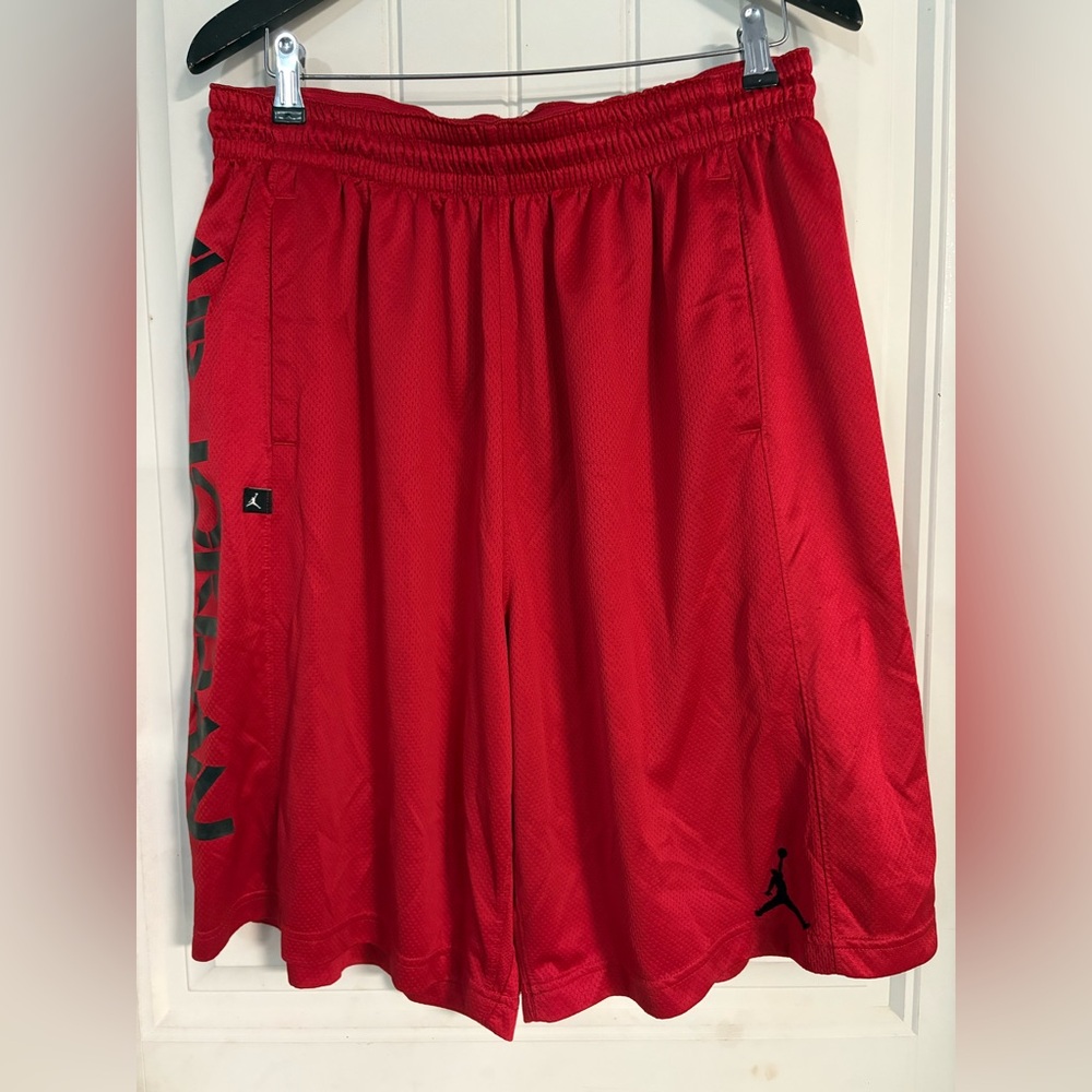 Jordan VTG Men's Red Athletic Shorts with Black Logo Size XXL